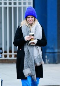 Cressida Bonas in a Blue Beanie Hat