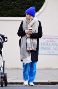 Cressida Bonas in a Blue Beanie Hat