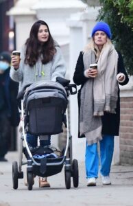 Cressida Bonas in a Blue Beanie Hat