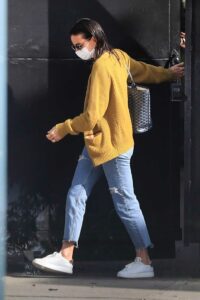 Demi Moore in a Yellow Cardigan