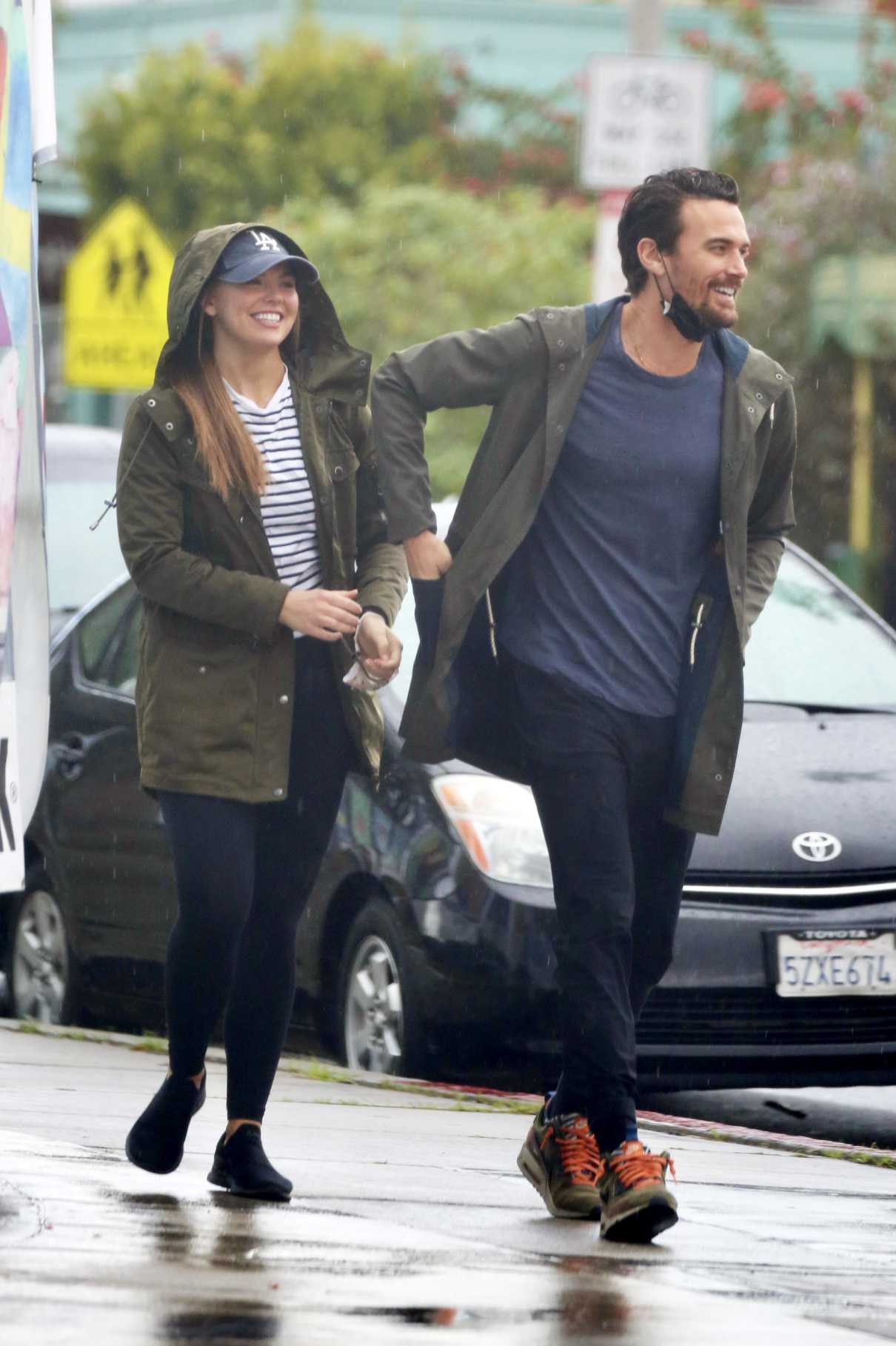 Hannah Brown in a Striped Tee
