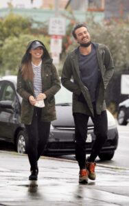 Hannah Brown in a Striped Tee