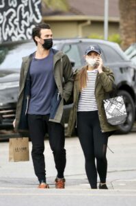 Hannah Brown in a Striped Tee