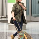 Hayden Panettiere in an Olive Jacket Arrives at LAX Airport in Los Angeles 01/26/2021