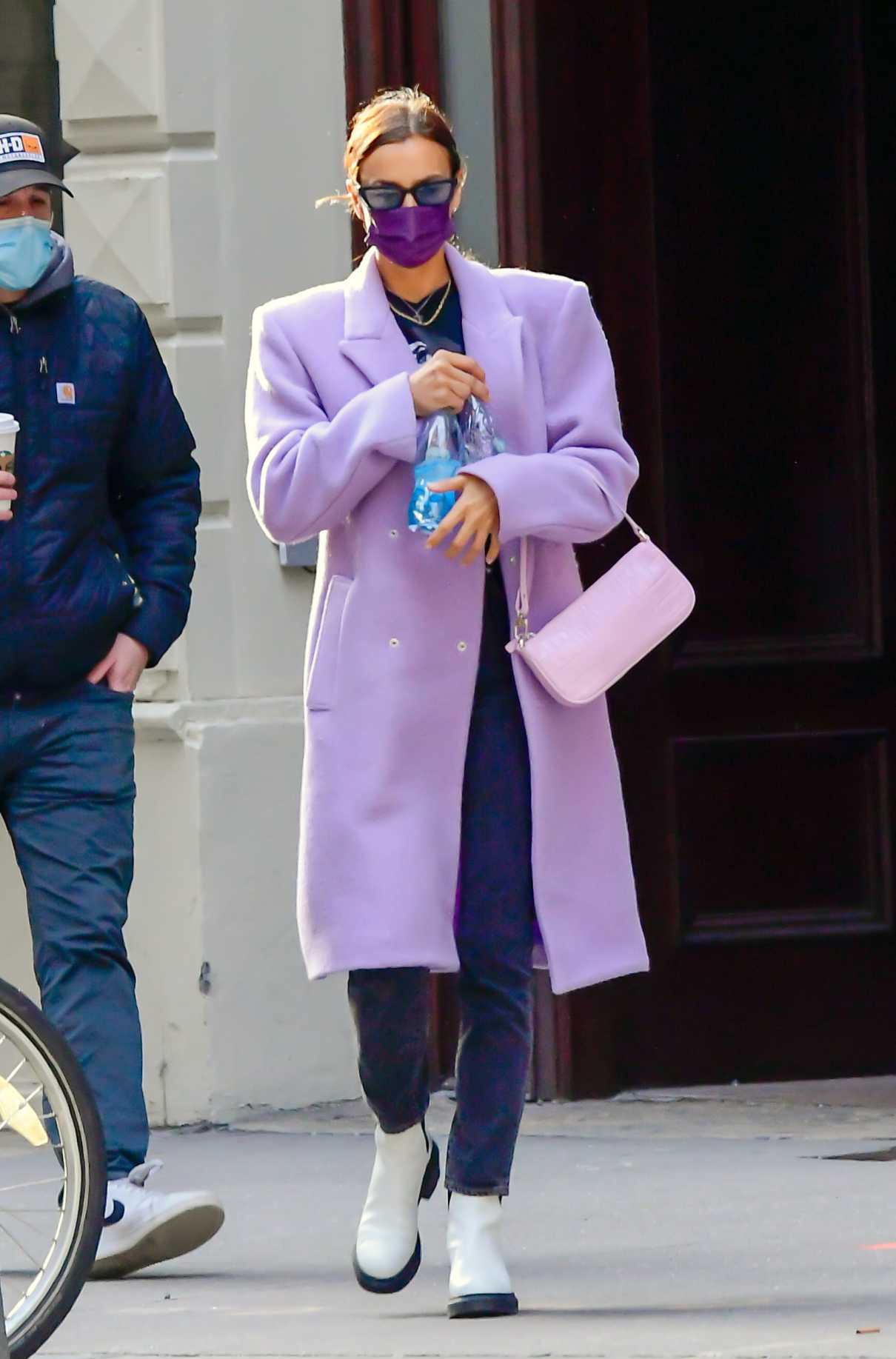 Irina Shayk in a Purple Coat Was Seen Out in New York 01/28/2021-3 ...