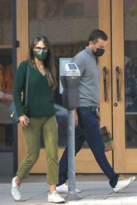 Jordana Brewster in an Olive Pants