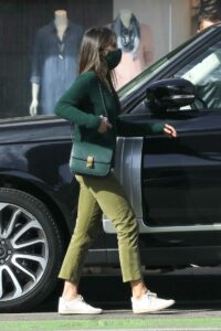 Jordana Brewster in an Olive Pants