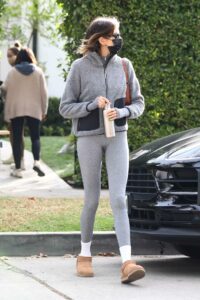 Kaia Gerber in a Grey Outfit