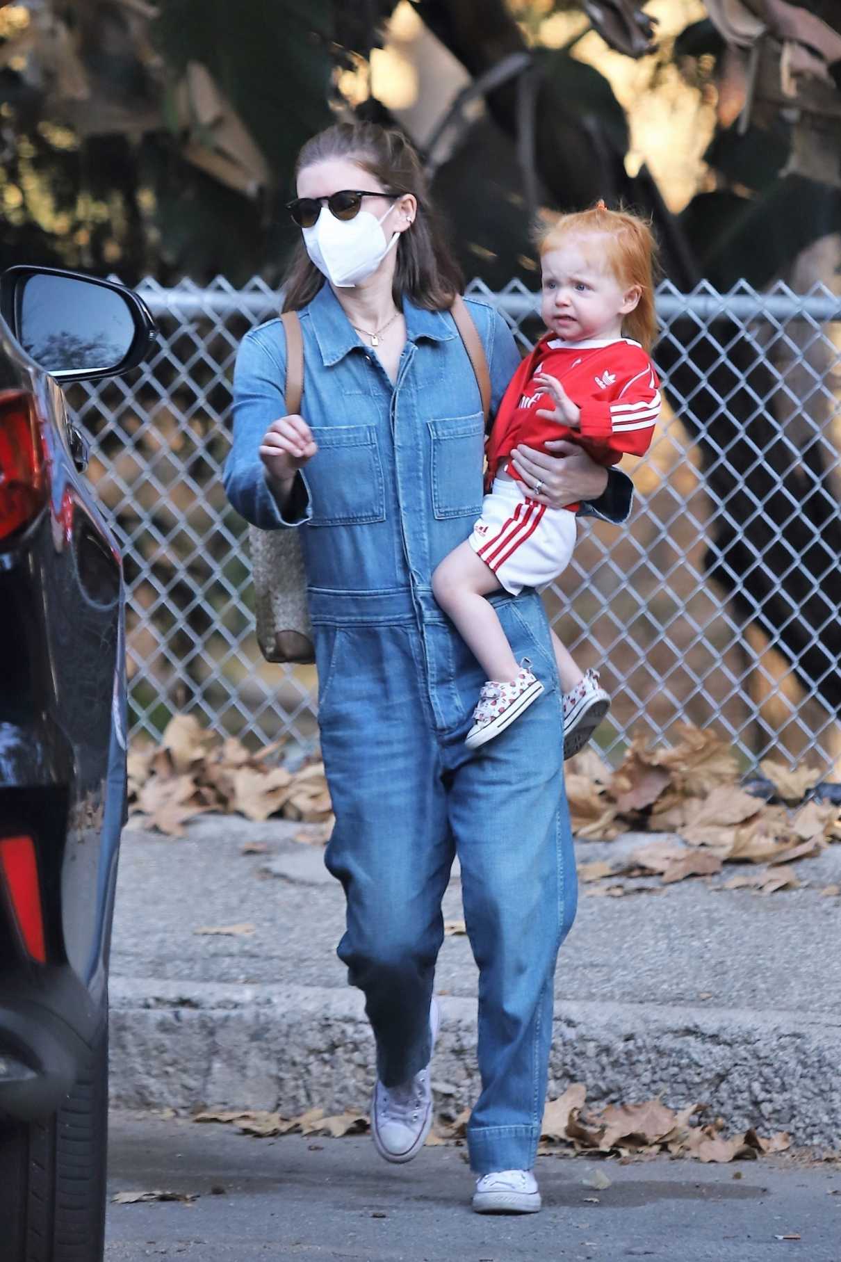 Kate Mara in a Blue Denim Jumpsuit Was Seen Out with Her Daughter at ...