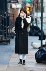 Katie Holmes in a Black Coat