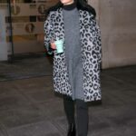 Katya Jones in a Grey Animal Print Fur Coat Heads Out from Filming BBC’s Morning Live TV Show in London 01/29/2021