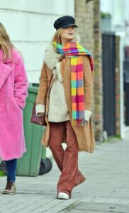 Laura Whitmore in a Beige Trench Coat