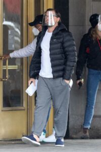 Leonardo DiCaprio in a Black Puffer Jacket