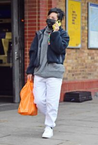 Lily Allen in a White Sweatpants