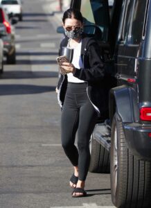 Lucy Hale in a Black Leggings