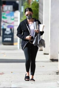 Lucy Hale in a Black Leggings