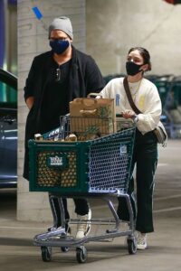 Lucy Hale in a Black Protective Mask