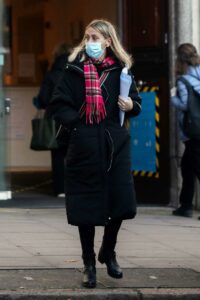 Nicole Appleton in a Black Puffer Coat