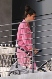 Sara Sampaio in a Pink Outfit