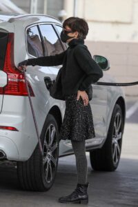 Selma Blair in a Black Protective Mask