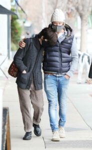 Selma Blair in a Grey Cardigan