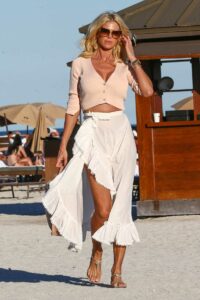 Victoria Silvstedt in a White Skirt