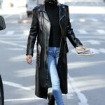 Yolanda Hadid in a Black Leather Coat Was Seen Out in New York 01/28/2021