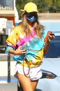 Alessandra Ambrosio in a Colorful Hoodie