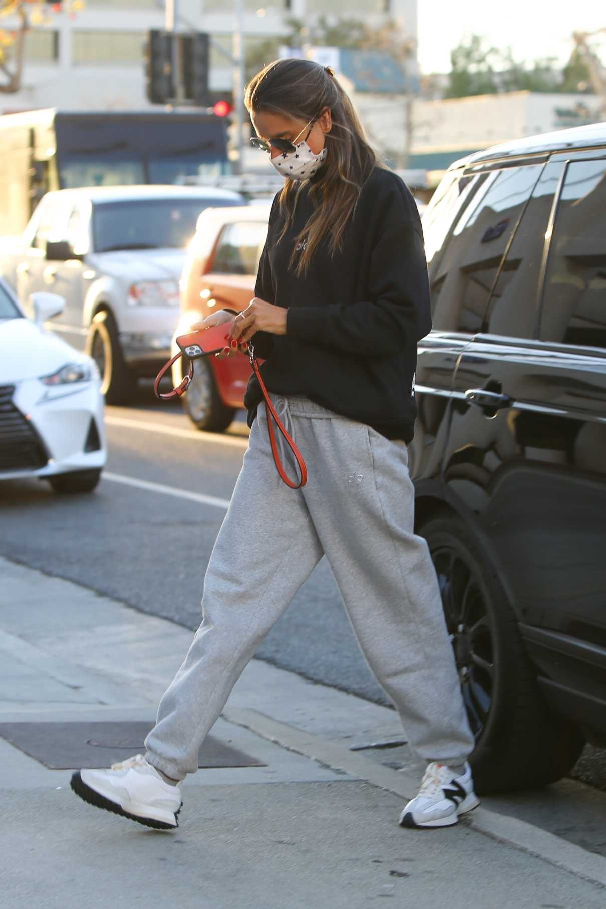 Alessandra Ambrosio in a Grey Sweatpants