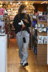 Alessandra Ambrosio in a Grey Sweatpants