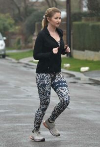 Amy Hart in an Animal Print Leggings