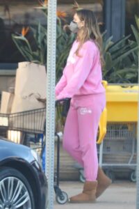 April Love Geary in a Pink Sweatsuit