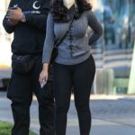 Cardi B in a Lilac Sneakers Goes Shopping at Couture Kids on Robertson in West Hollywood 02/12/2021