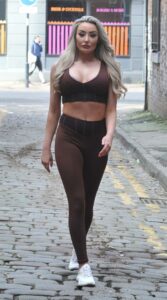 Chloe Crowhurst in a Brown Workout Ensemble