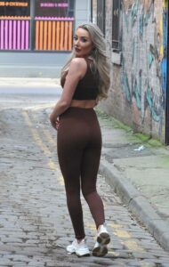 Chloe Crowhurst in a Brown Workout Ensemble