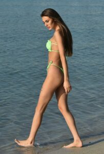 Chloe Veitch in a Neon Green Bikini