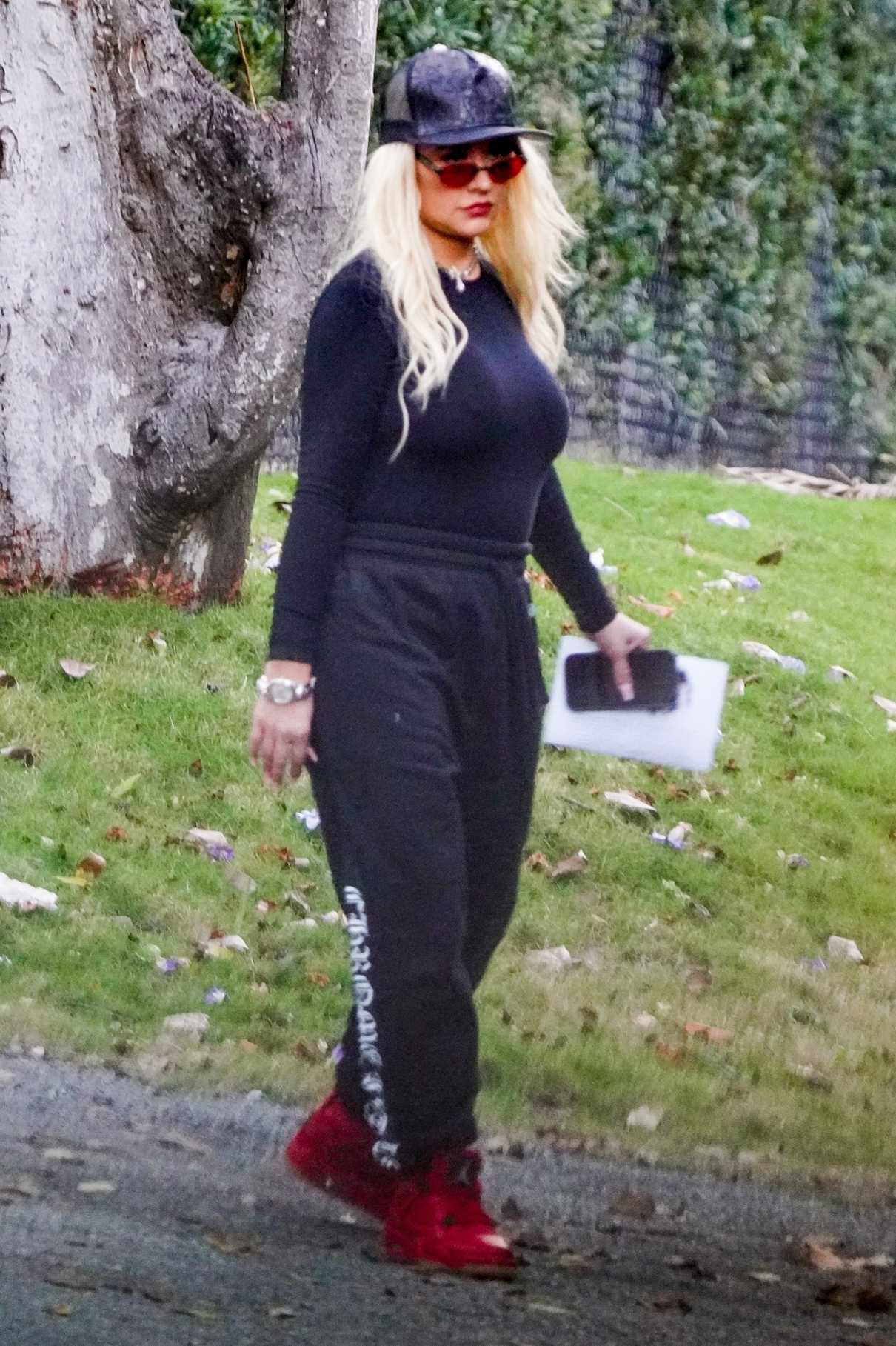 Christina Aguilera in a Black Outfit