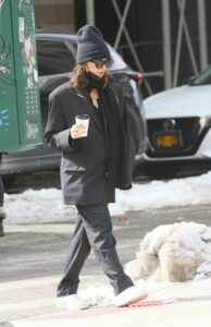 Emily Ratajkowski in a Black Beanie Hat