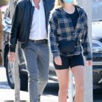 Emma Krokdal in a Plaid Shirt Leaves a Late Lunch with Dolph Lundgren at Sunset Plaza in Los Angeles 02/25/2021