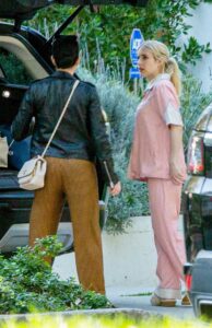 Emma Roberts in a Pink Outfit