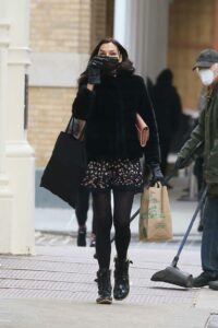Famke Janssen in a Black Outfit