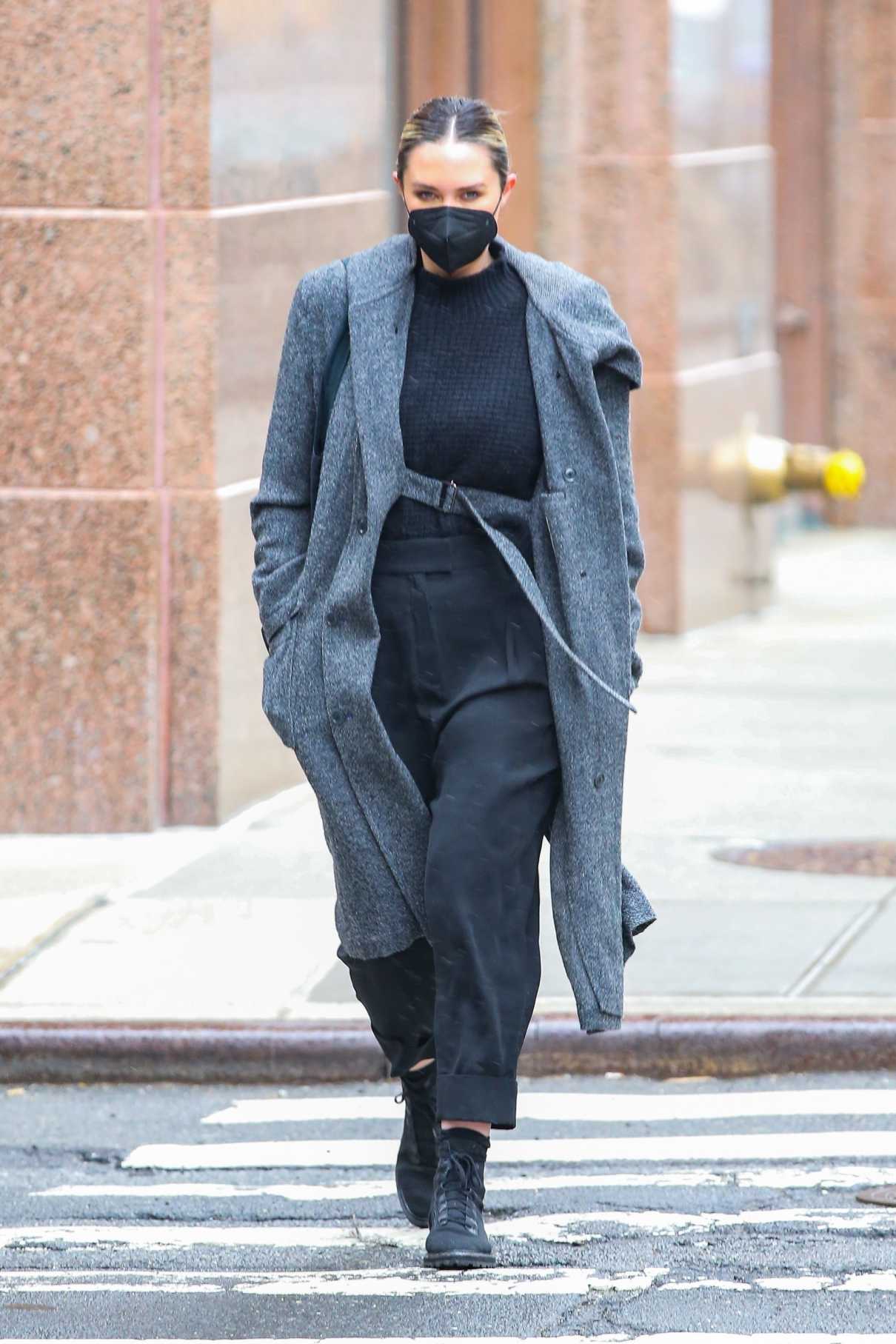 Georgina Burke in a Grey Coat