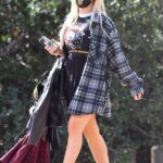 Holly Madison in a Black High Heeled Boots Takes a Hike in Griffith Park in Los Angeles 02/18/2021