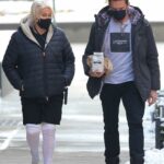 Hugh Jackman in a Black Protective Mask Takes a Stroll Out with Deborra-Lee Furness in New York 02/11/2021