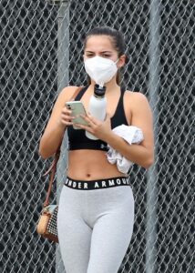 Isabela Merced in a Black Sports Bra