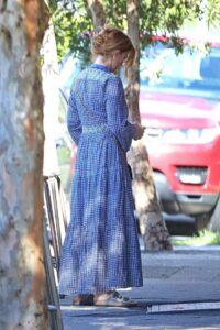 Isla Fisher in a Blue Dress