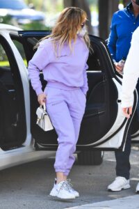 Jennifer Lopez in a Lilac Sweatsuit