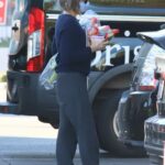 Jodie Foster in a Grey Sweatpants Gets Flowers in Beverly Hills 02/12/2021