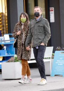 Jordana Brewster in an Animal Print Fur Coat