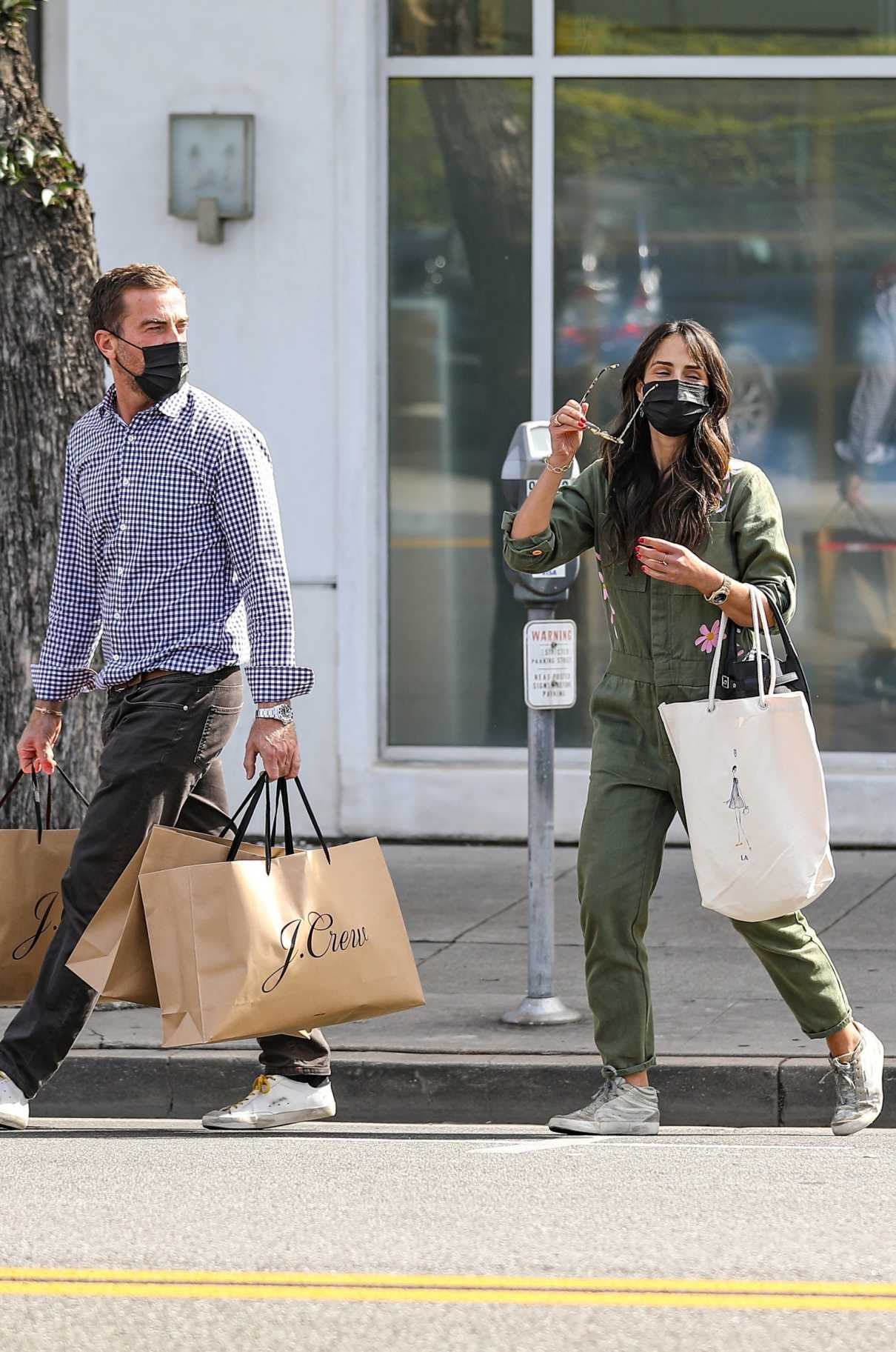 Jordana Brewster in an Olive Jumpsuit